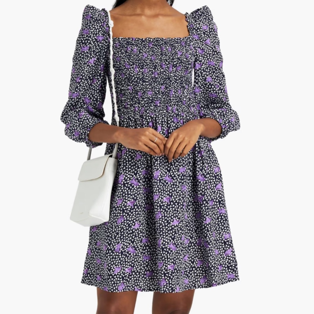 Maje Black/ Purple Polka Dot Dress